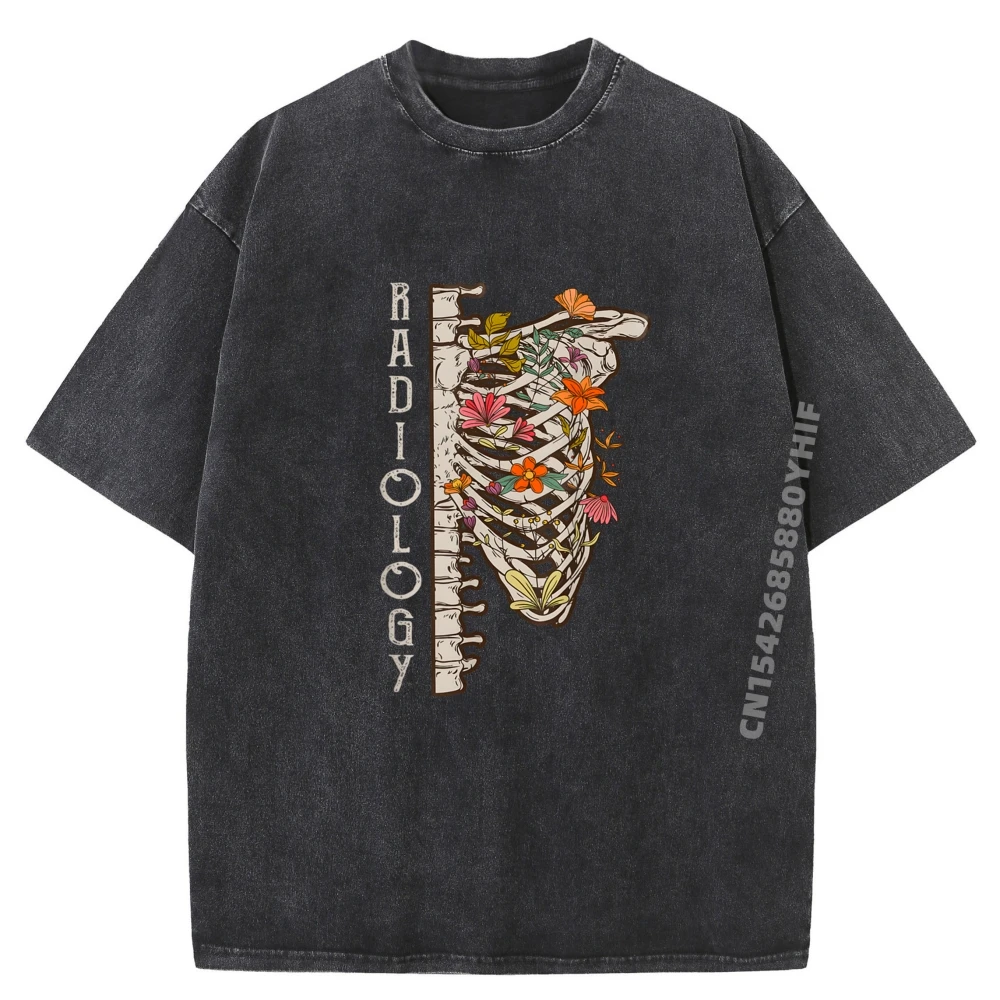 

Футболка с графическим рисунком, мужские топы, футболки с изображением радиологии, скелета, цветочного радолога, футболки с принтом Rad, мужская свободная потертая рубашка