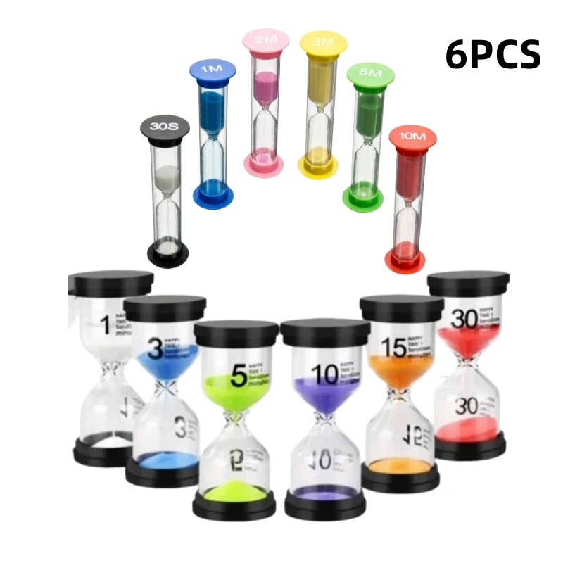 6/1PCS 1/3/5/10/15/30 Hourglass Minutes Sand Watch Sandglass Timer Watch Clock Gift Children Sand Timer Hour Home Decoration