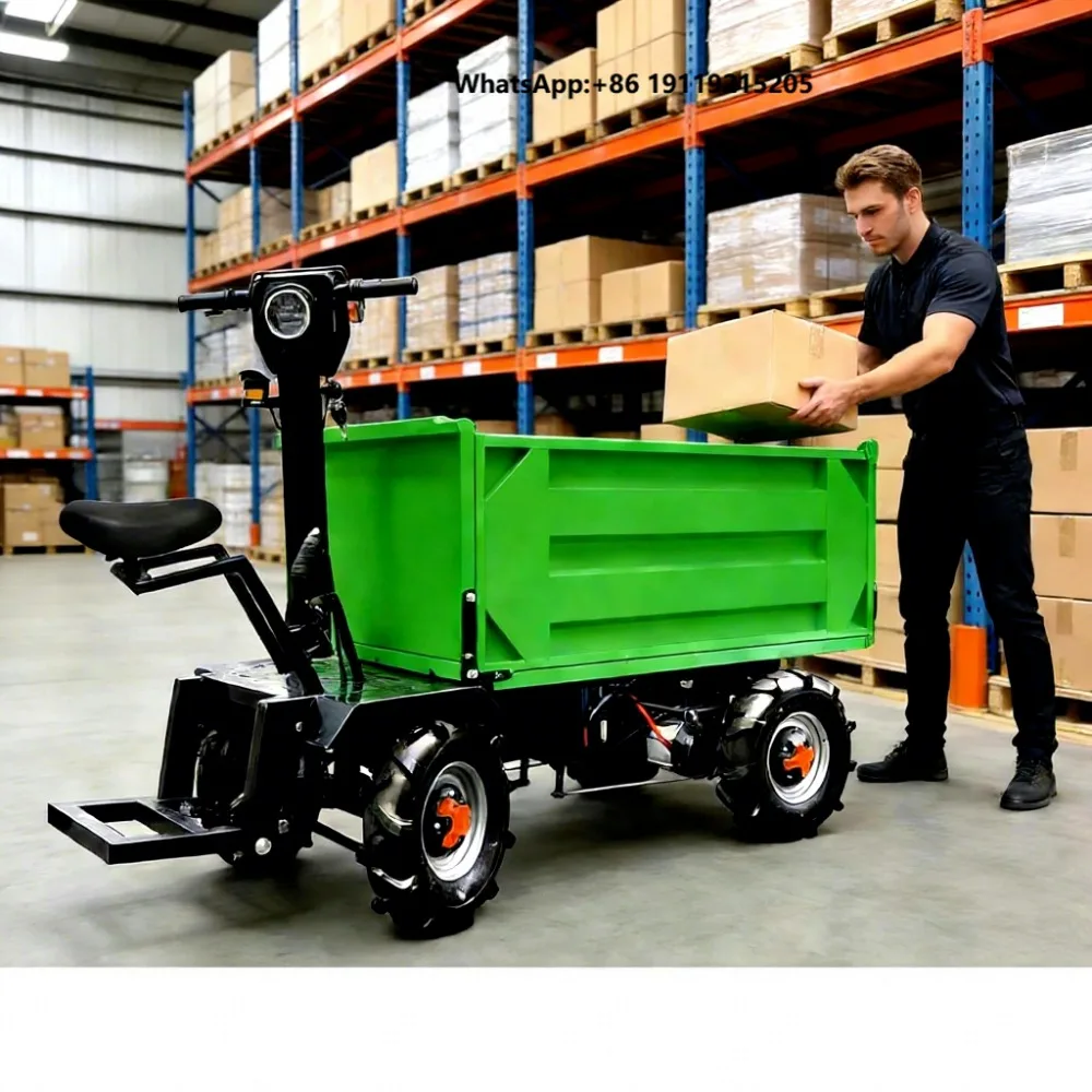 Silent Electric Four Wheel Utility Vehicle for Community Garden Leaf Waste Collection