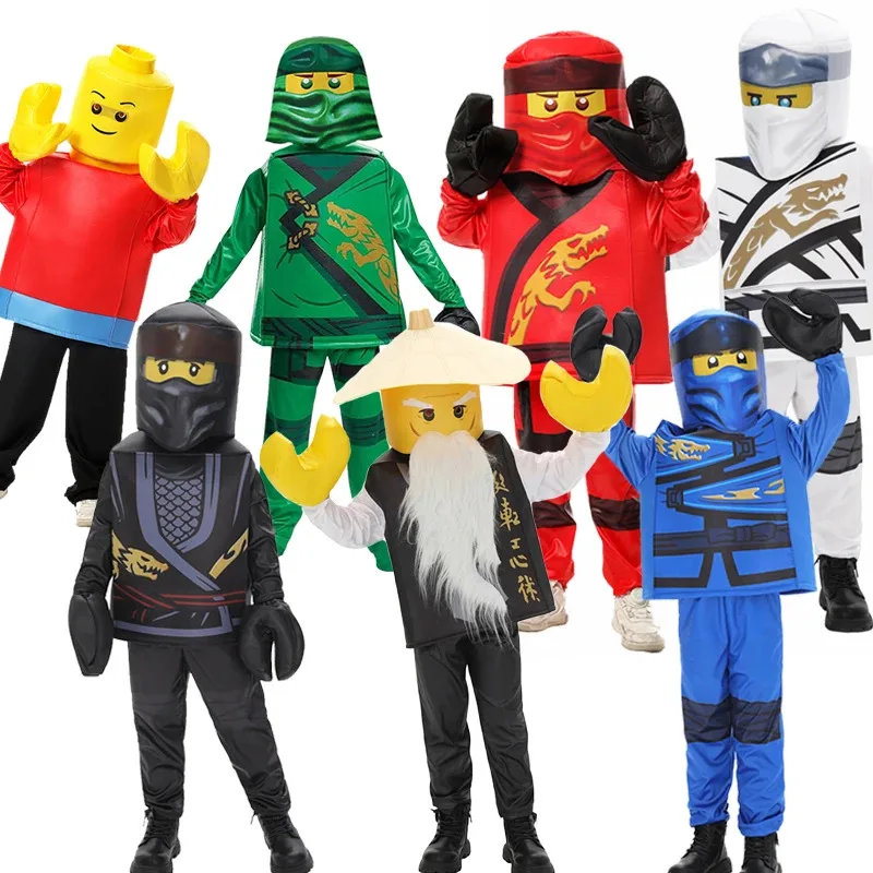 Disfraz de Black Shadow Master Cole Lloyd Zane para niño, guerrero oculto Sensei Wu, disfraz de Halloween, disfraz infantil de dragón Ninja, costo Cosdea