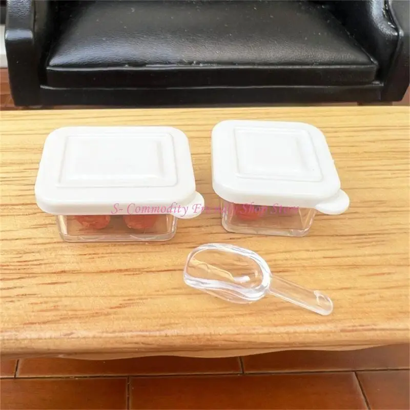 85AE Multipurpose Dollhouses Bentoes Boxes Set Clear Sturdy Plastic Materials Storage Containers for Craft Supplies