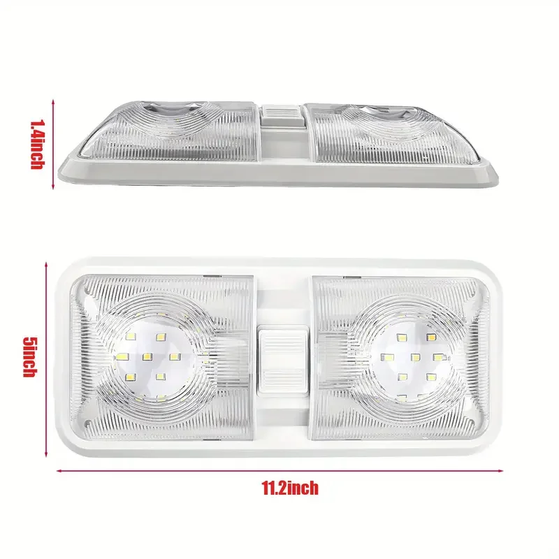 1PC 8W 4500K LED Reading Light, 12V Interior Ceiling Lamp with On/Off Switch, Universal Lighting for RV Camper Caravan Boat Car