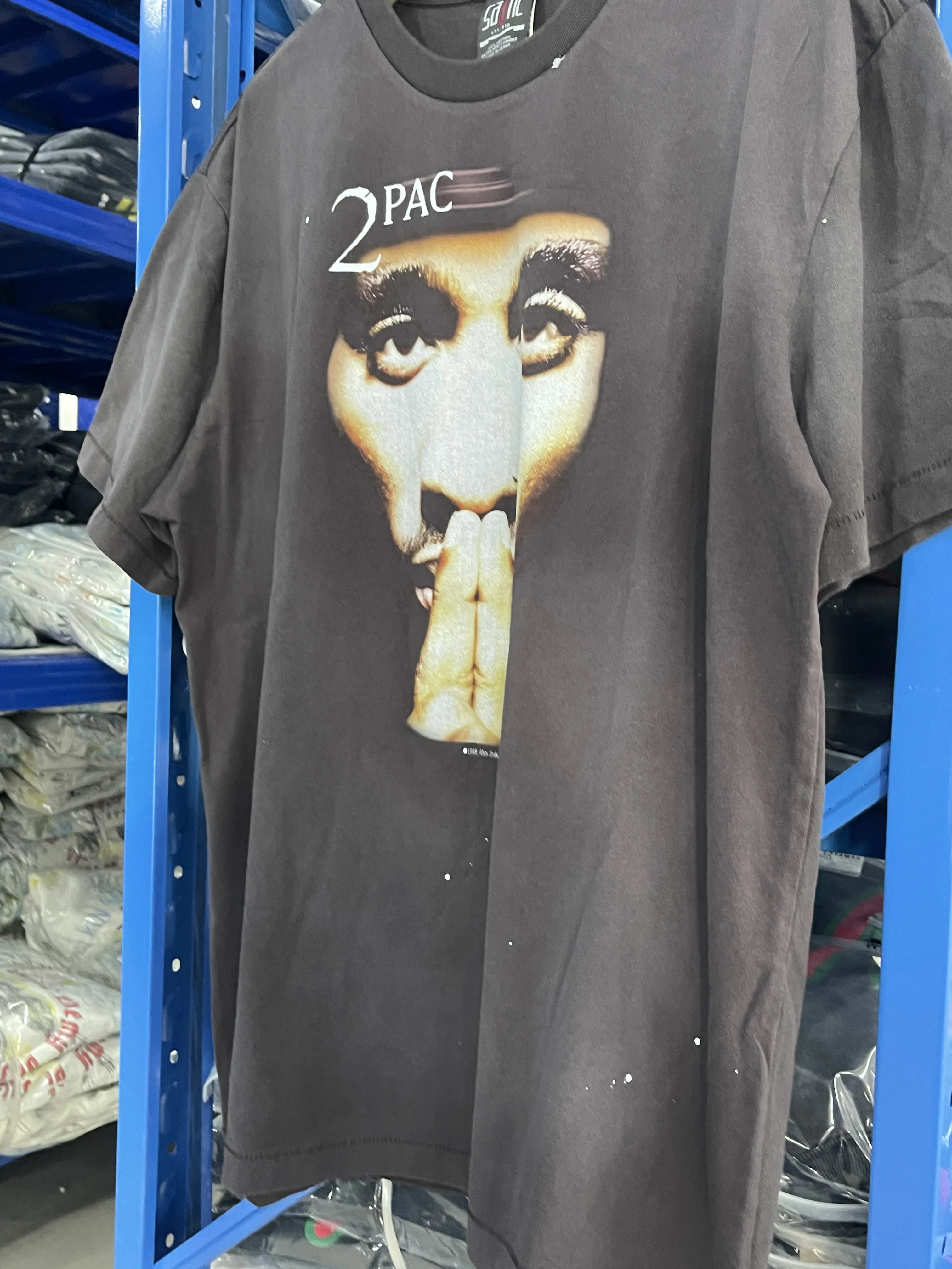 High Quality 25SS SAINT Printed Washed Vintage Short Sleeved Street Casual Loose Cotton Round Neck T-shirt For Men Hip Hop