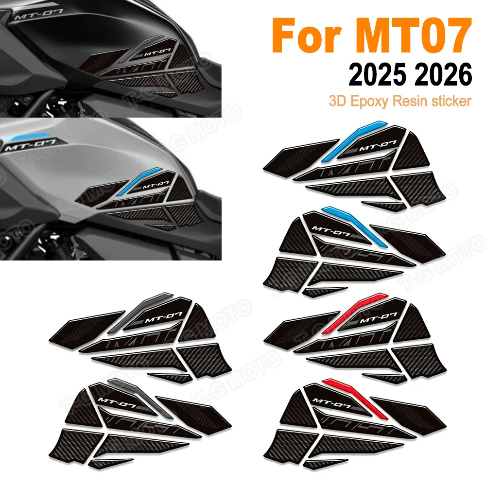 

MT07 Motorcycle For MT-07 MT 07 Tank Pad Gas Fuel Oil Kit Knee Fender Stickers Decal Protector 2025 2026
