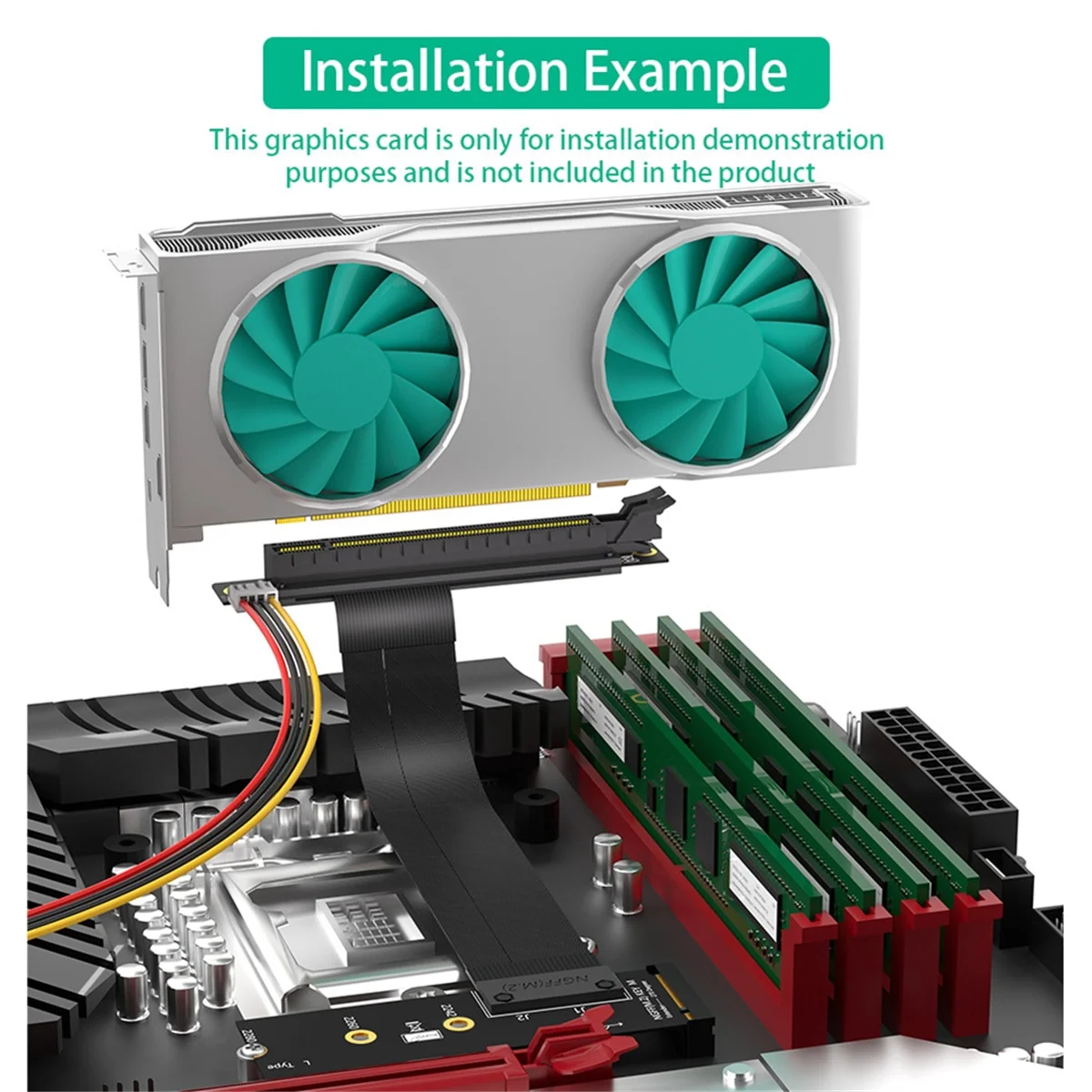 HOT Riser Cable Адаптер M.2 NVME — PCIE X16 Графический удлинительный кабель 90-градусный PCI Express 3.0 16X — M Key Riser Cable A