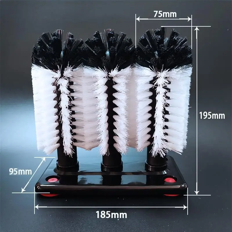 Detachable 3 Heads Cup Brush Soft Bristle Stain Remover For Glass Mug Thermos Home Bar Cleaning Tool