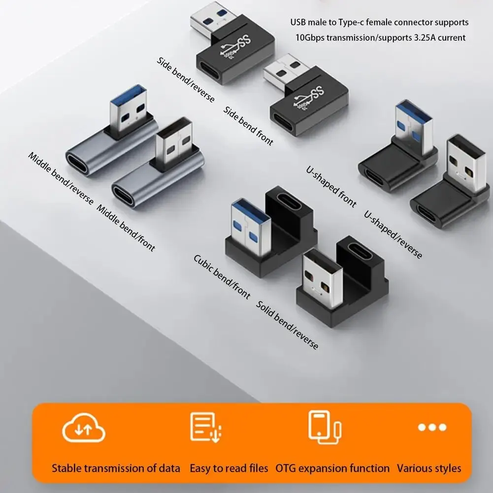 Usb A Male To Type-C Female Adapter Usb3.1 Gen 2 Converter 10gbps Data Transmission Adapter For Phones Computers