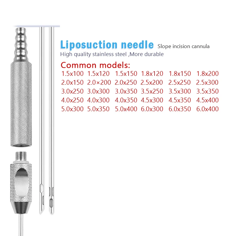 Fat Transplantation Tool Slope Incision Liposuction Cannula Threaded Handle Stainless Liposuction Tool