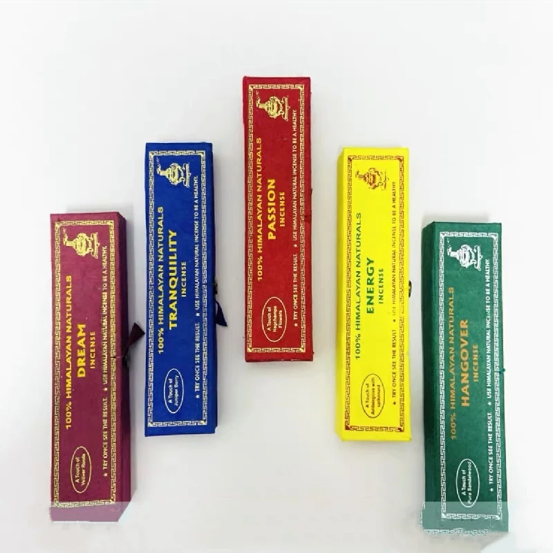 Plant Handmade Tibetan Incense Stick Gift Box Home Interior/Study/Tea Room Purification Soothing/Zen Meditation Aromatherapy