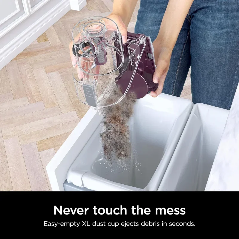 مكنسة QWShark HV322 Rocket Deluxe Pro Corded Stick Vacuum، كوب غبار XL، مثالي لالتقاط شعر الحيوانات الأليفة، تتحول إلى مكنسة يدوية