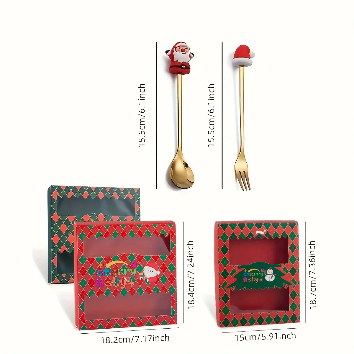 Christmas Stainless Steel Spoon Forks 6