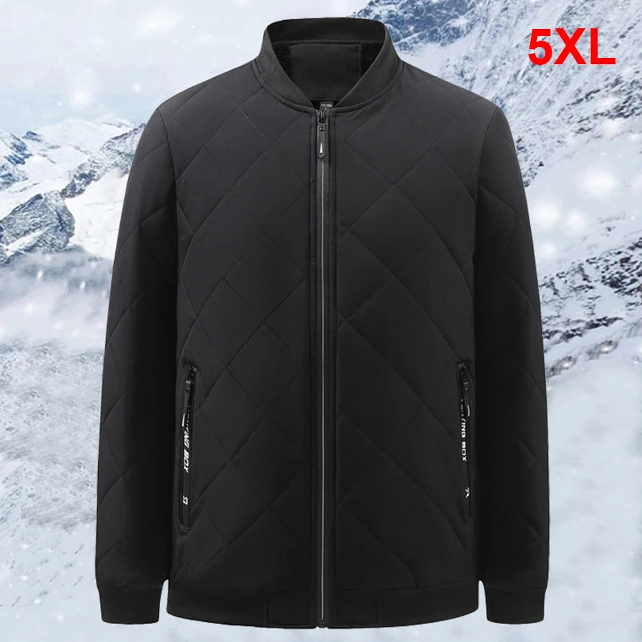

Autumn Winter Fleece Varsity Jacket Coat Men Plus Size 5XL Fashion Casual Warm Jacket Coats Male Big Size 5XL