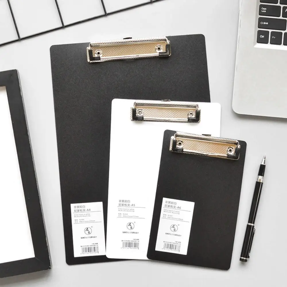 

With Low Profile Gold Clip A4 A5 A6 File Folder Writing Sheet Pad Document Folder Paper Organizer Writing Pad Black White