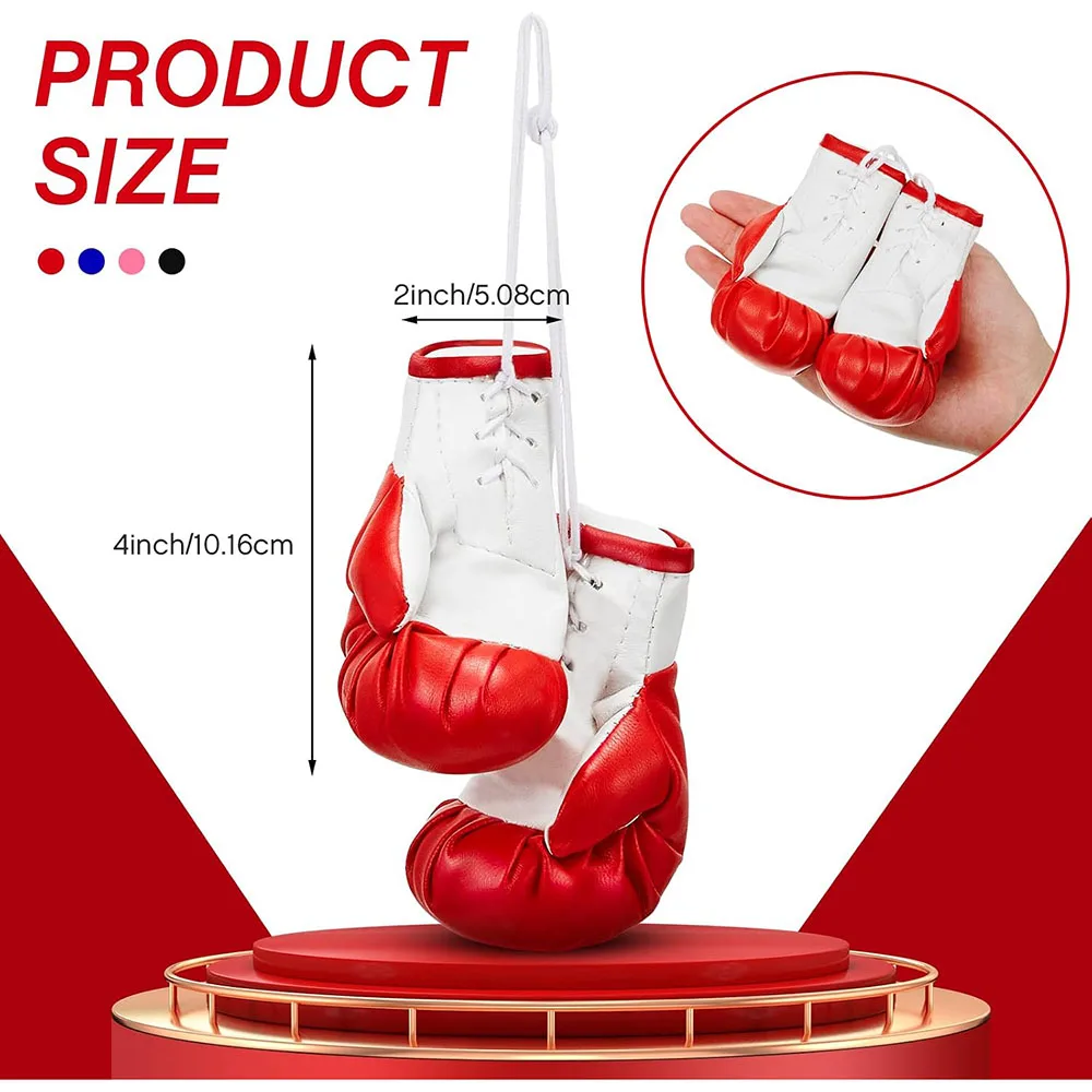 Cute Mini Boxing Gloves Miniature Boxing Glove Keychain Boxing Ornament for Car Mirror Home for Hanging Decoration Accessories