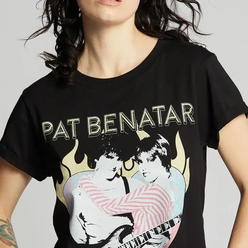 Remake Pat Benatar Neil Giraldo short sleeve black color classic shirt KV30465