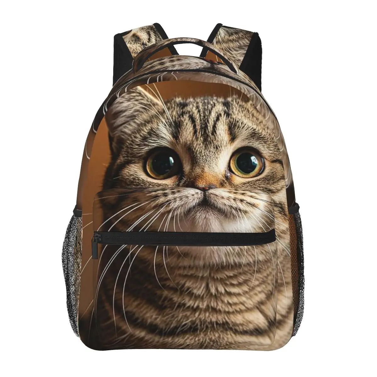 

Cute Tabby Cat Face Student Backpack School Bag Hiking Travel Daypack for Men Women Fashion Bookbag Shoulder Bags