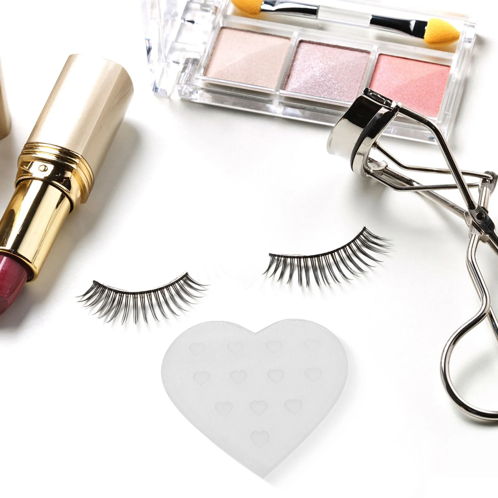 Premium Glass Heart Eyelash Grafting Plate Smooth Edge extension Pad Glue Holder Pallet for Professional Lash Artists