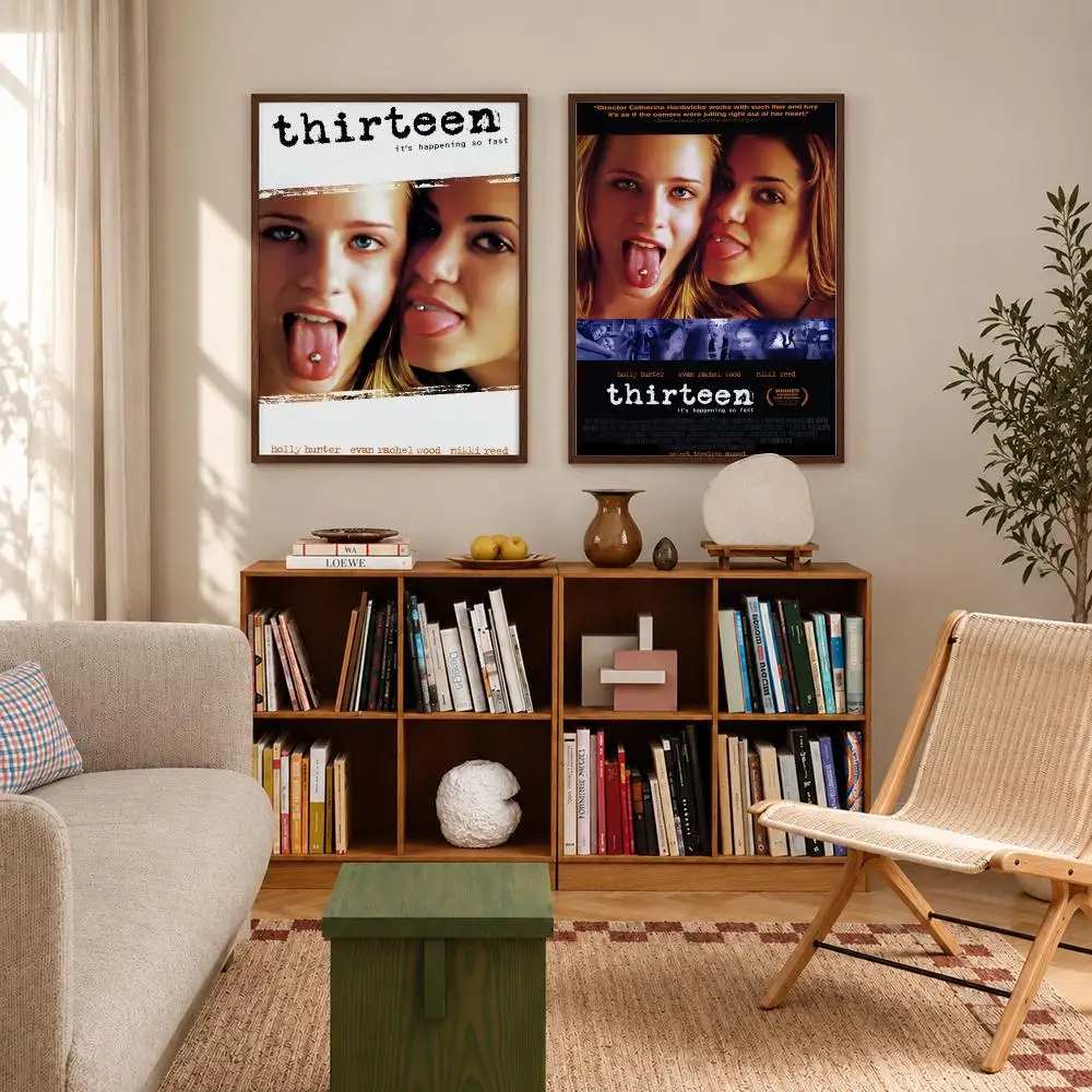 Dark Coming-of-Age Drama Movie Thirteen Poster Self‑Adhesive Waterproof Poster Sticker Coffee House Bar Wall Art Home Decor