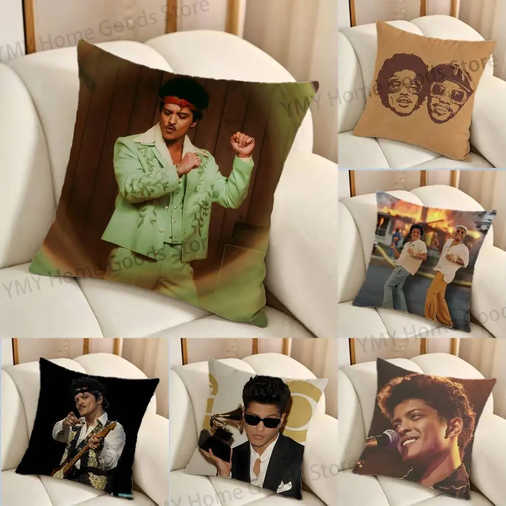 Singer B-Bruno Mars The Romantic Print Throw Pillow Cover Square Cushion Case for Living Room Bedroom Decor