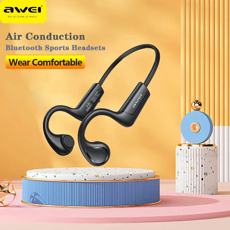 Awei A886BL Air Conduction Sports Headphones Wireless Bluetooth Earphones With Mic TWS Bluetooth Headset Hifi Ear Hook Earbuds