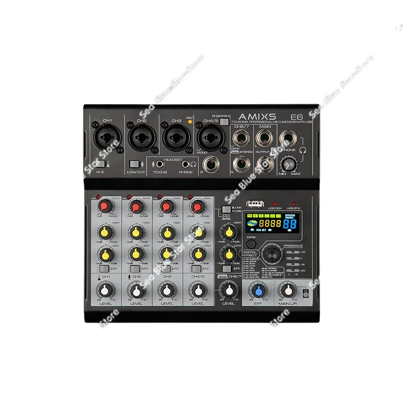 

small mixer sound card supports mobile phone, computer recording, live broadcast home Karaoke reverb mini mixer