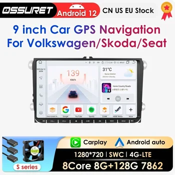 9 inch Android 12 Autoradio Speler GPS Navi Voor VW Seat POLO GOLF 5 6 POLO PASSAT CC B6 TIGUAN TOURAN EOS SHARAN Carplay 7862