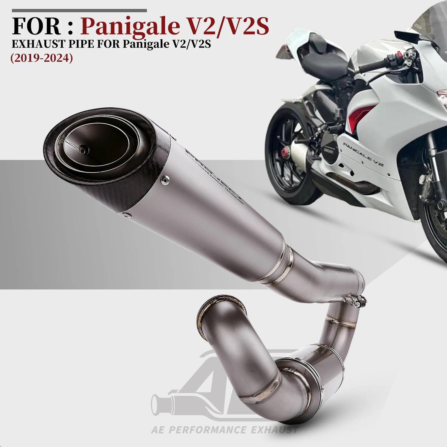 

Suitable for 2019-2024 Panigale V2/V2S modified exhaust pipe Ti. alloy SC motorcycle exhaust system streetfighter V2 V2S