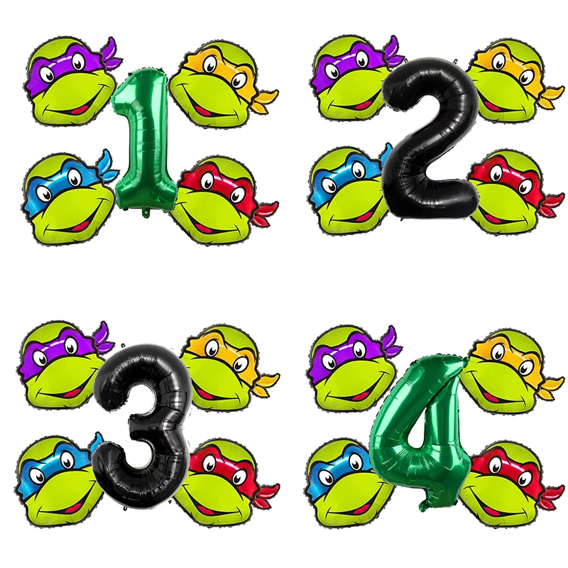 Globos de Látex y Metalizados de las Tortugas Ninja para Fiestas de Cumpleaños Infantiles y Decoración de Baby Shower