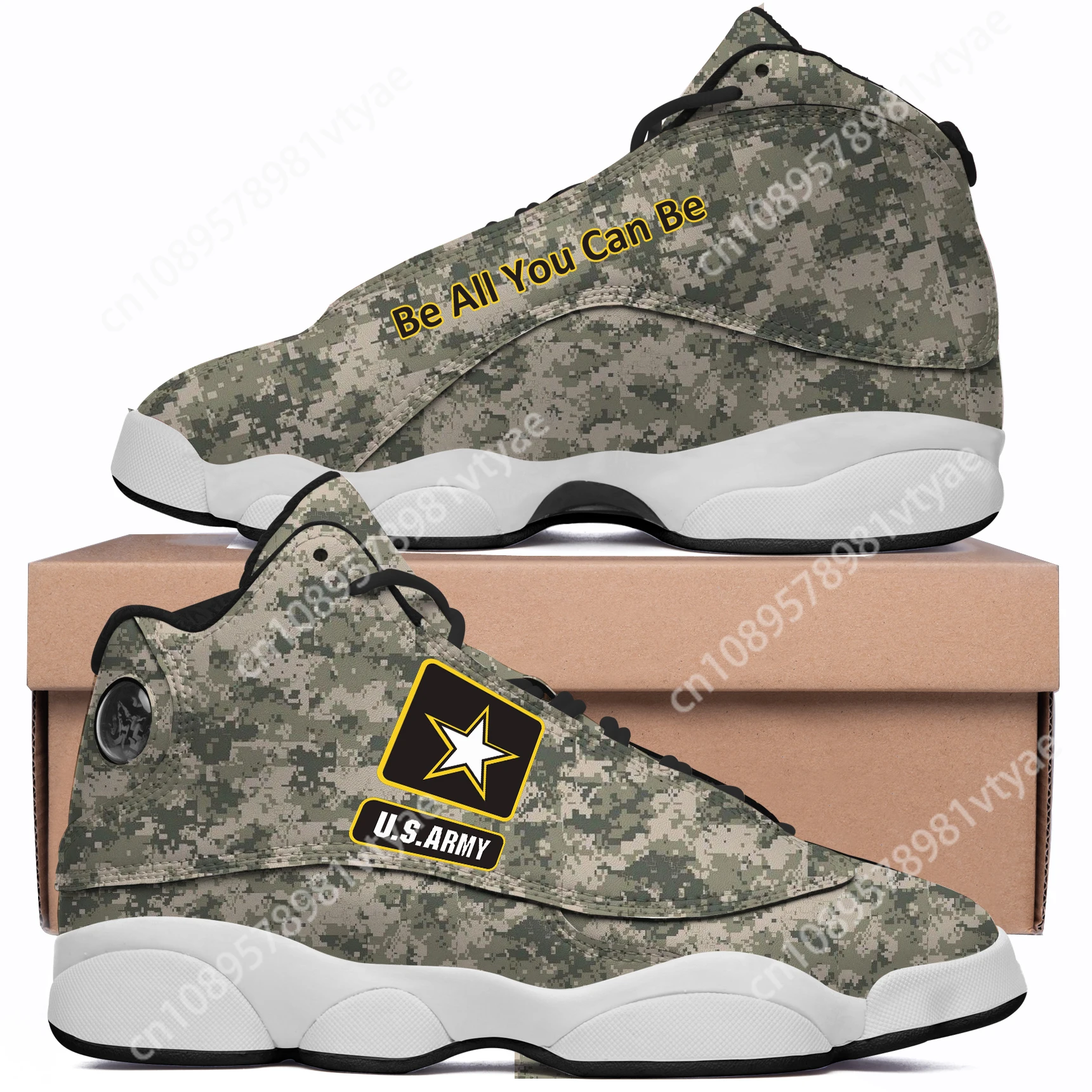 Dropshipping Print On Demand Custom Basketball Sneaker USA United States Military US Army Custom Print POD Shoes Free Shipping