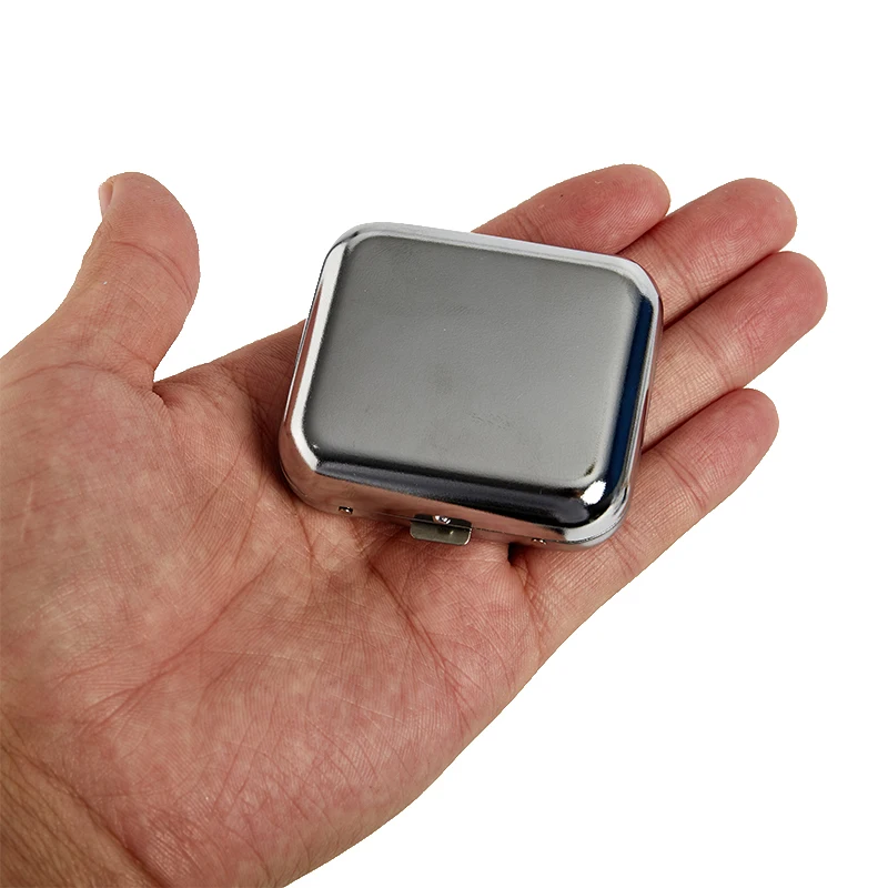 Square Round Ashtray Outdoor Travel Mini Ash Tray With Lids Stainless Steel Sealed Outdoor Ashtray Pocket Ashtray Travel Tray