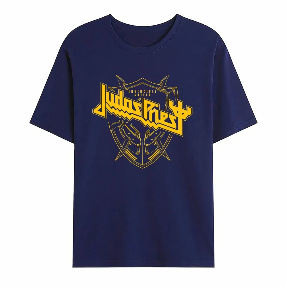 New Men Summer T Shirt Judas Priest The Invincible Shield Winged Man Tour 2024 Tour T-shirt Short Sleeves 100% Cotton Harajuku