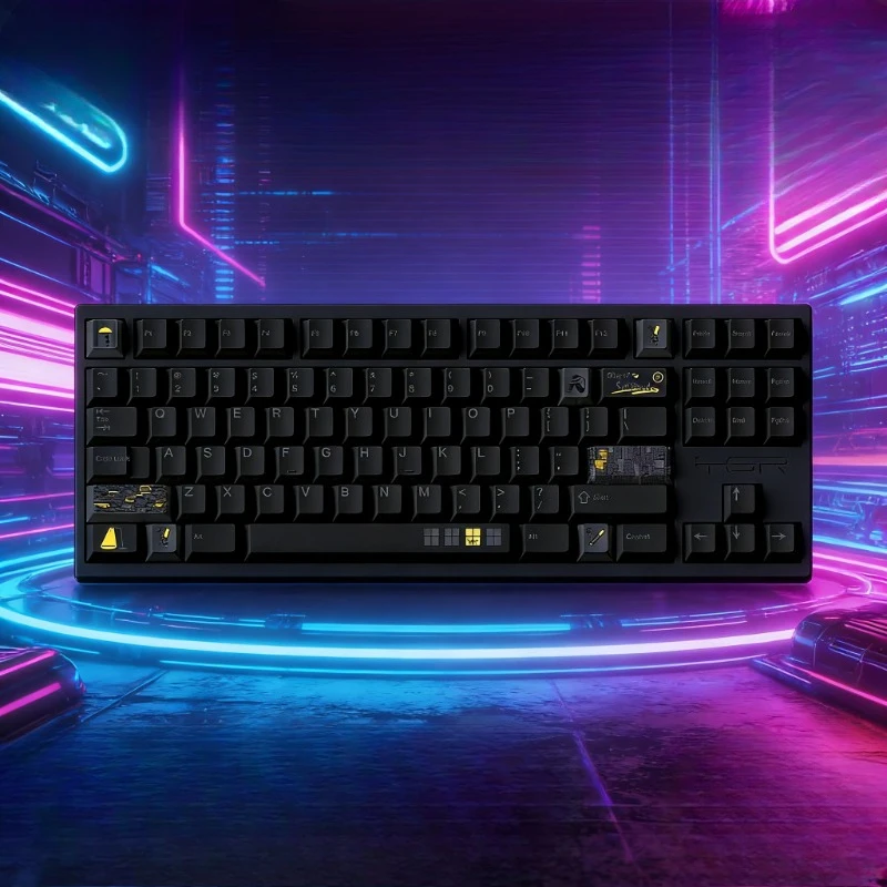 

FBB Black Theme Keycaps Set Customized PBT Sublimation Cherry Profile Keyboard Cap for Mechanical Keyboard Accessories Gifts DIY