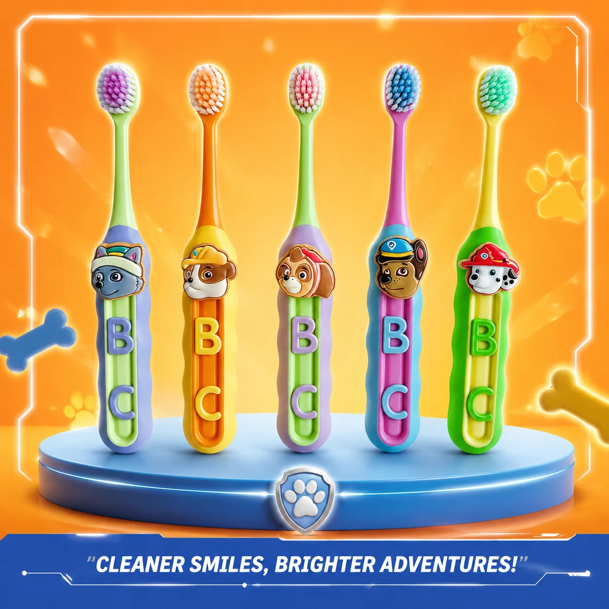 Kids Education School - แปรงสีฟันเด็ก PAW Patrol ขนแปรงนุ่มน่ารัก พร้อมตัวอักษร สำหรับเด็กอายุ