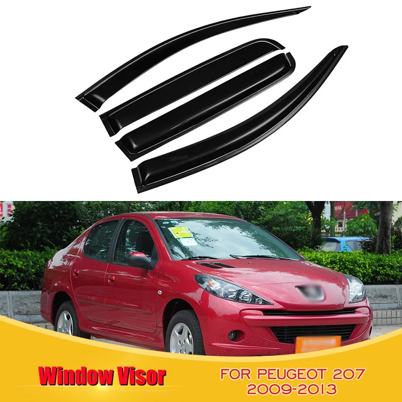 

Window Visor Guard Vent Cover Trim Awnings Rain Cap Sun Smoke Guard Shelter For Peugeot 207 2009 2010 2011 2012 2013 Raincoat