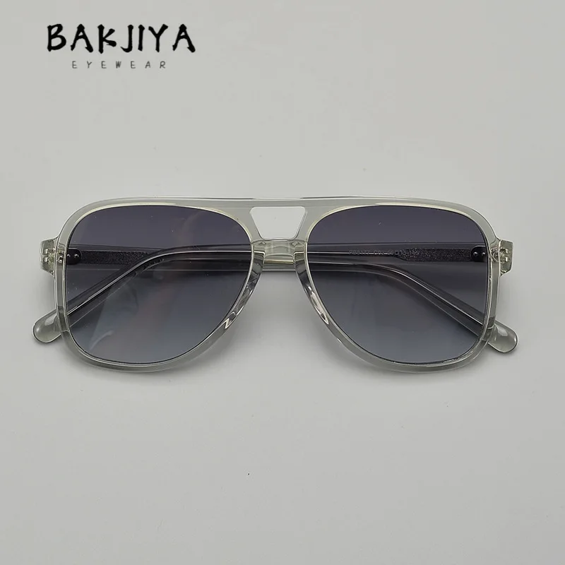 BAKJIYA New French Retro Acetate Niche Personality Polarized Tide Anti Glare UV Aviator Sunglasses Men Women Outdoor Sun Glasses