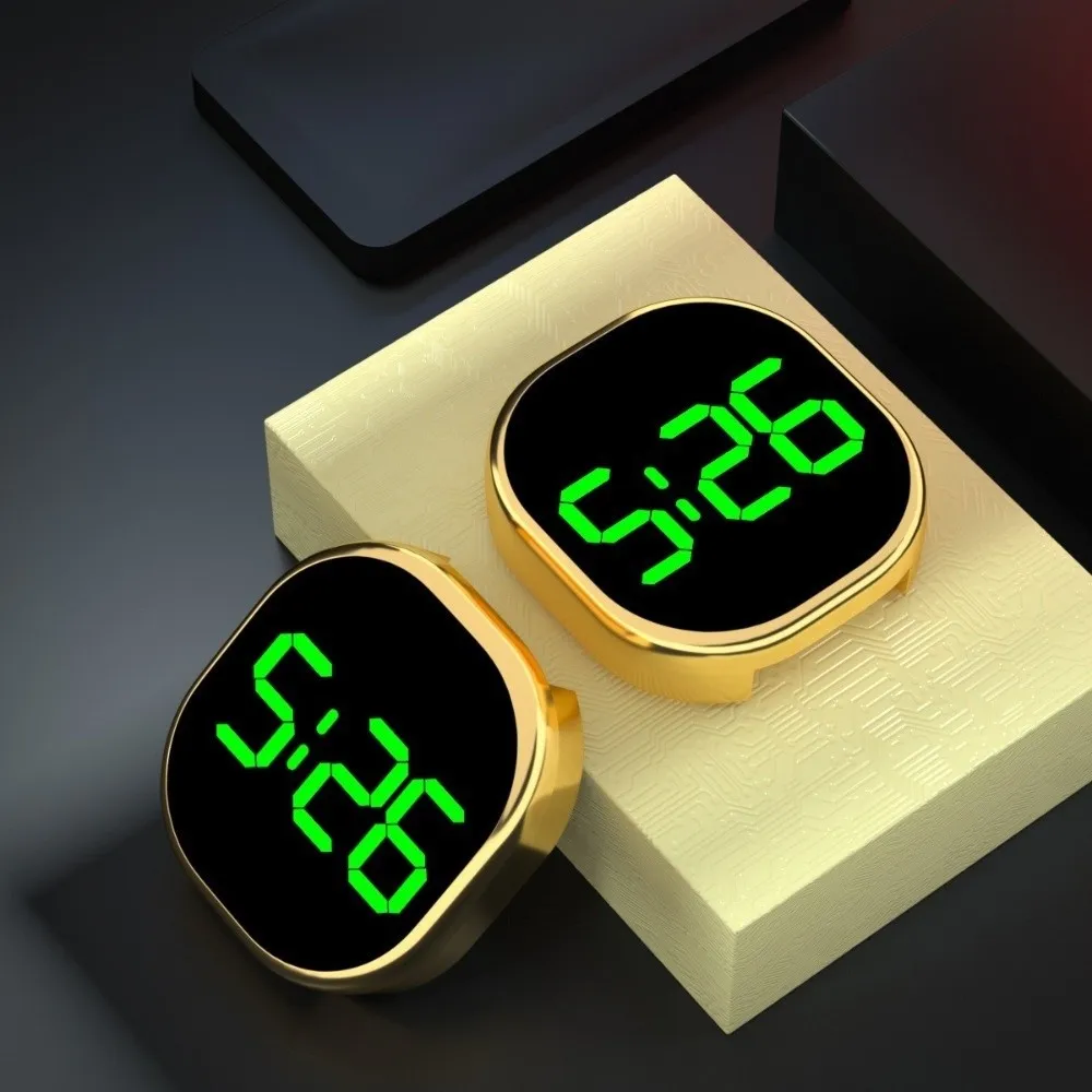 Portable Touch Control Car Clock Stick-On Design Mini Size Car LED Clock Luminous Display Auto Accessories For Car
