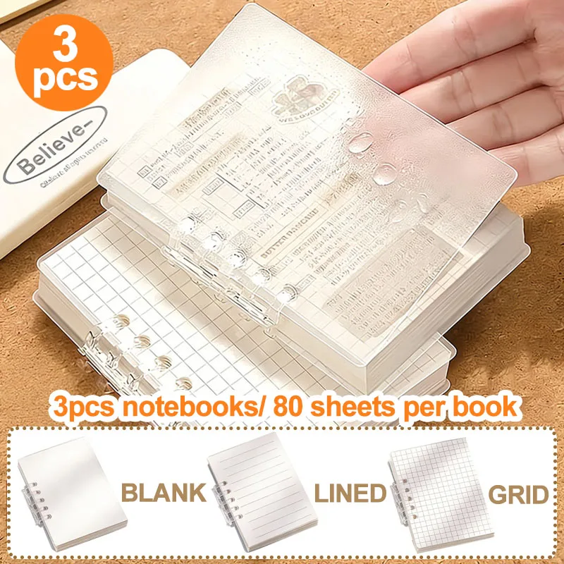 3-Piece Set of Mini Pocket Notebooks, Notebook Set, Mini Notebooks, Pocket Journals, Each with 80 Pages, Suitable for Daily Planning