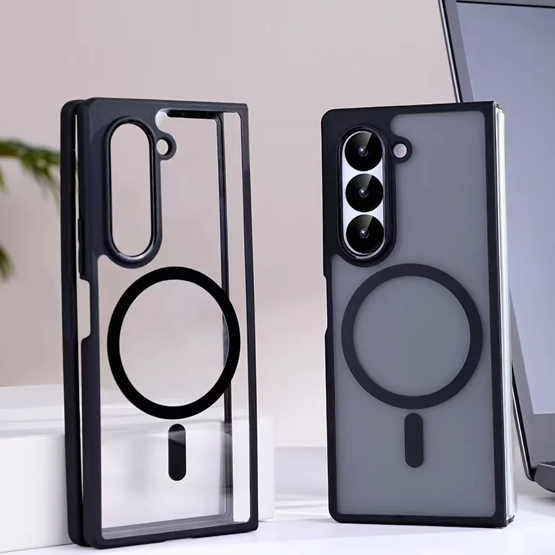 

UYUXIO полное покрытие магнитный матовый чехол для телефона Samsung Galaxy Z Fold 7, полупрозрачные мобильные чехлы с беспроводной зарядкой и магнитом