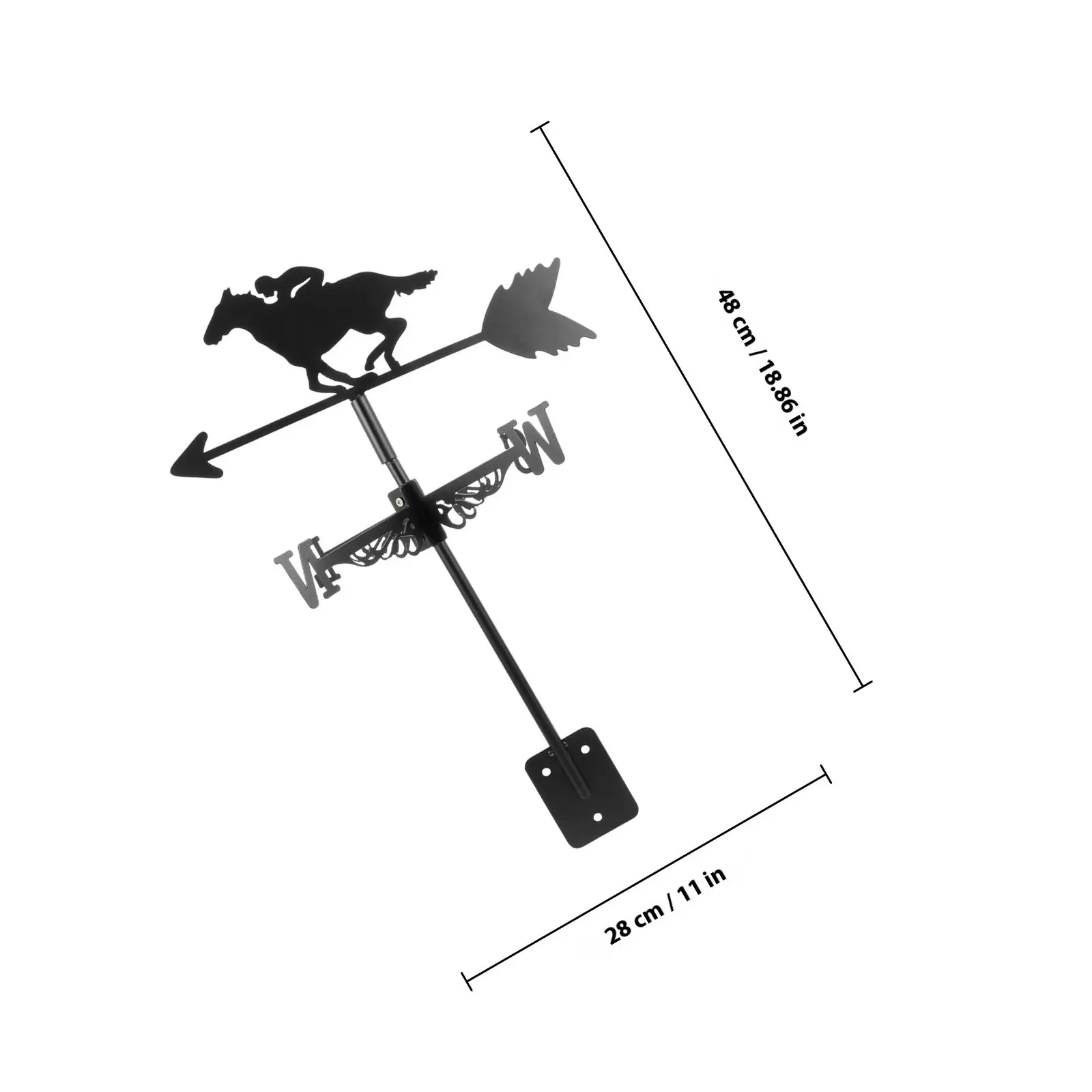 Zinc Alloy Wind Vane Weathervane Creative Design Metal Weather Vane Easy Roof Installation Yard Decorative Weather Direction