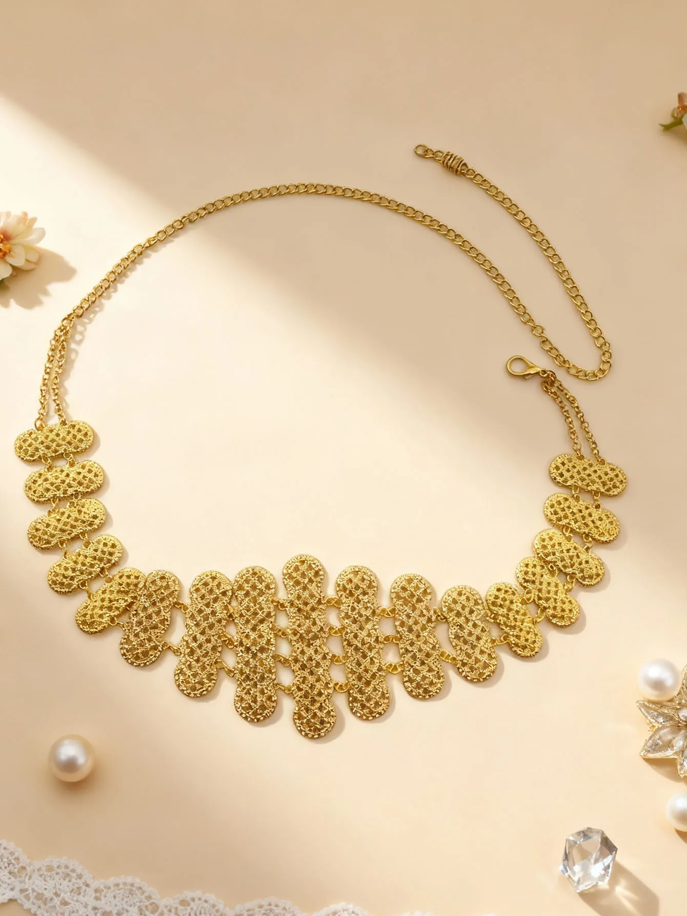 حزام أنيق للسيدات من حجر الراين الهندسي الذهبي على الطراز البوهيمي مناسب لحفلات الزفاف الخارجية هدية للأصدقاء والأخت #4