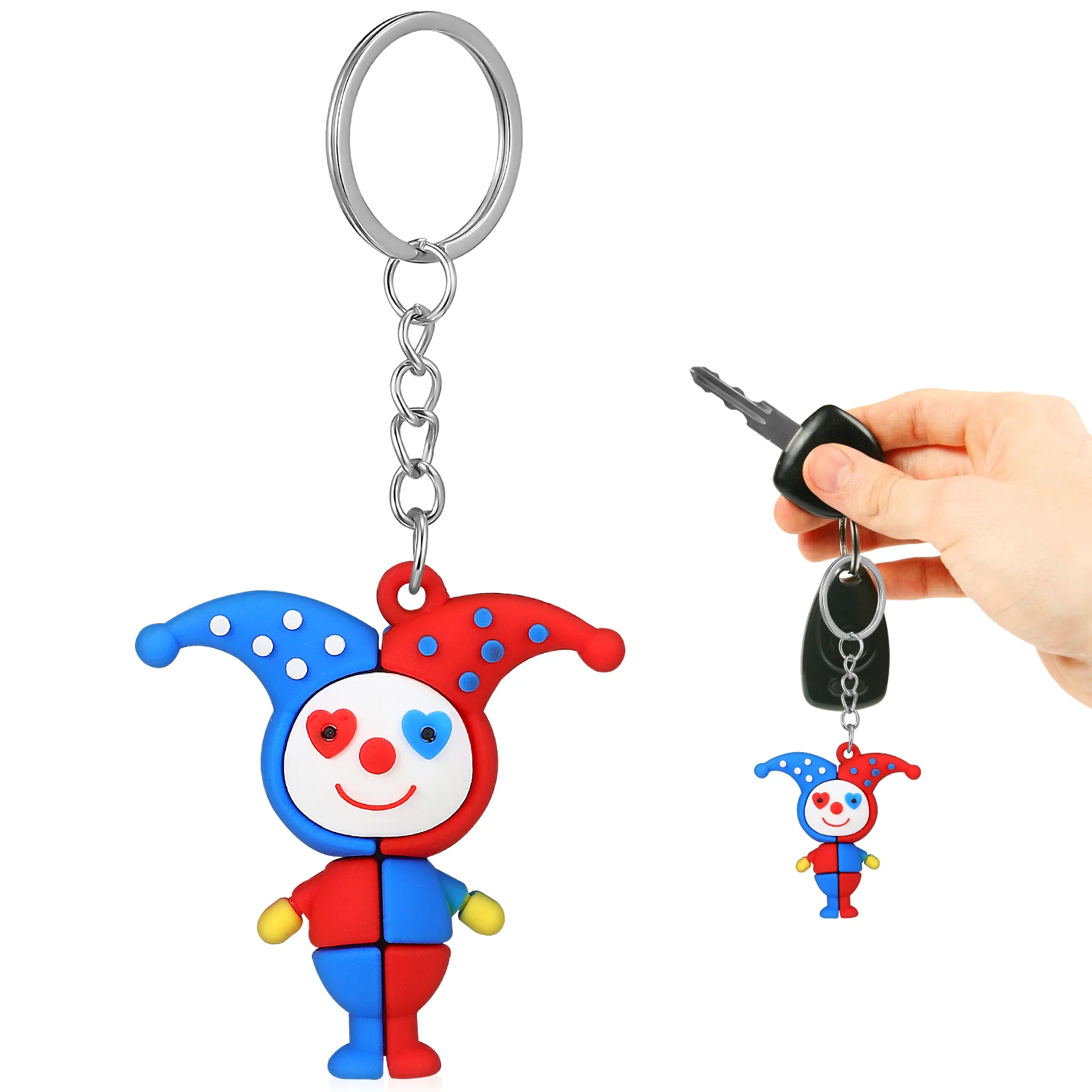 Plush Clown Key Cartoon Backpack Kawaii Keychain Keychains Cute Wallet Creative Toys