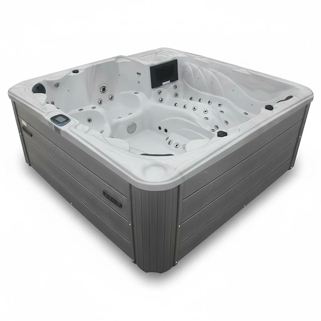 Acrylic Hot Tub, 2300x2300x950mm Aristech Acrylic Shell,Outdoor Spa Pool, 6 Person Whirlpool Massage Tub,Freestanding Villa Spa
