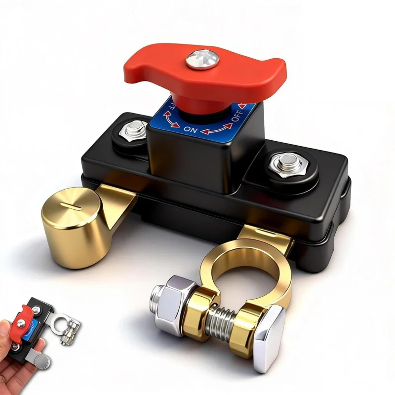100A Smart Manual Battery Disconnect Switch Anti-Leak Protector Auto Battery Master Cut Off Switch Prevent Battery Drain for Car