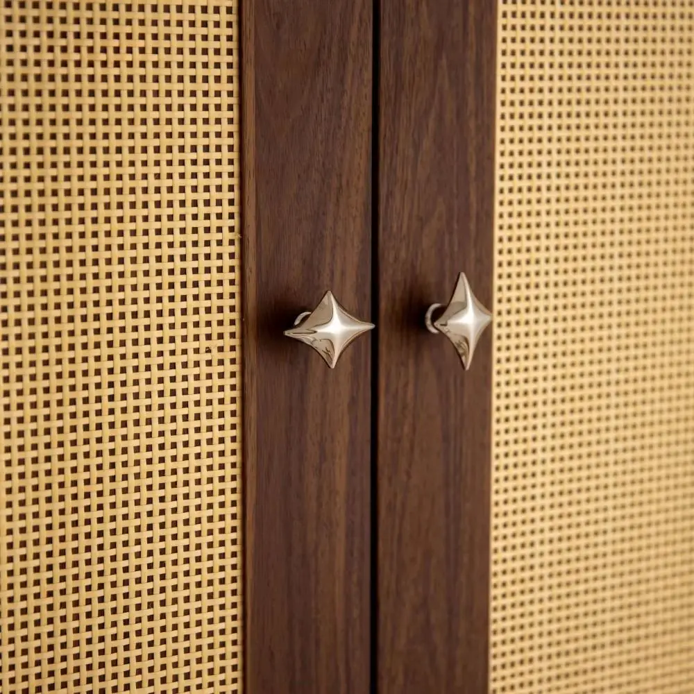 Four Point Star Cabinet Knobs Modern Minimalist Gloss Silver Furniture Handles Zinc Alloy Nordic Light Luxury