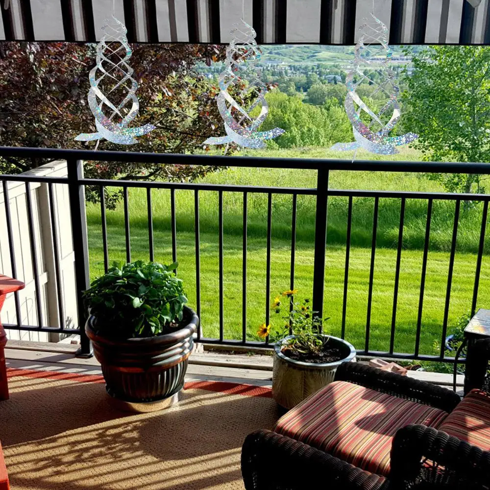 

Supplies For Driving Sparrows Away Silver Spiral Reflectors Bird deterrent devices Scare Bird Tool Pigeon Repellent Devices