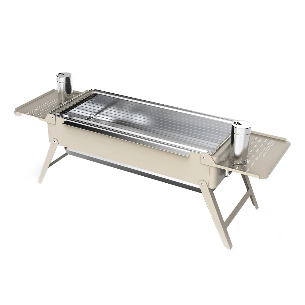 Hot-selling portable stainless steel outdoor charcoal grill with flame safety device for easy cleaning and assembly
