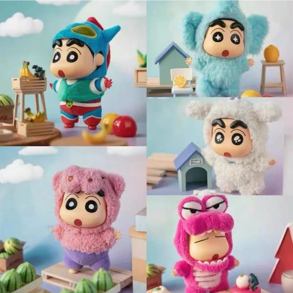 New Crayon Shin-chan Dress Up Party Series Vinyl Face Plush Blind Box Cute Pendant Anime Figures Doll Mysterious Christmas Gift