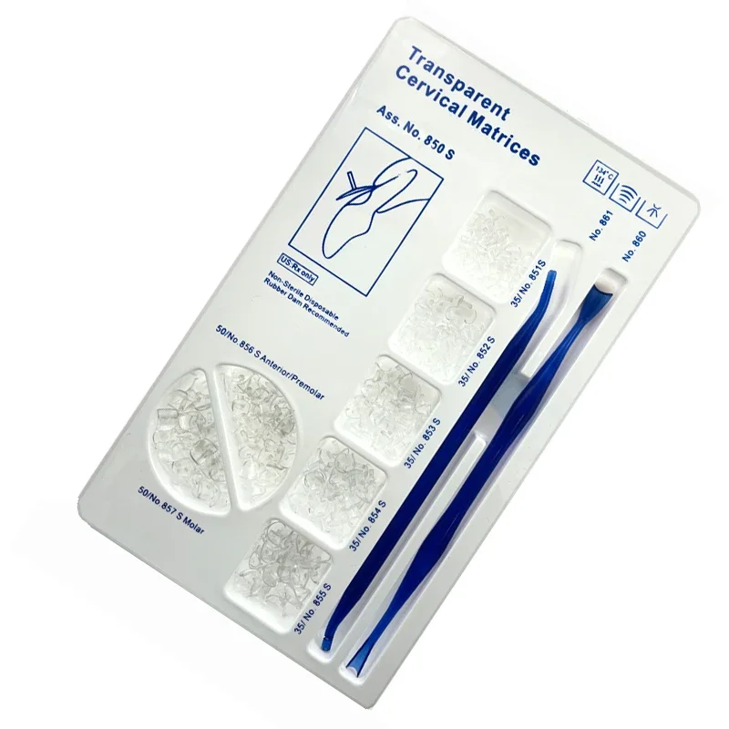Jeu de bandes de matrice dentaire, 277 pièces, pour Kit de Matrices cervicales transparentes de Style Kerr 850S avec outils de mise en forme gingivale