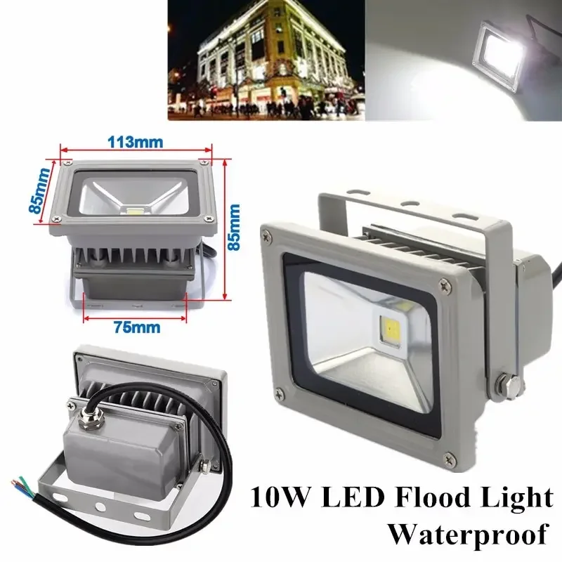 4pcs/kit DC 12V 10W High Power LED Outdoor Waterproof IP65 Flood Wash Light Lamp IP68 Pure White Projection Lamp