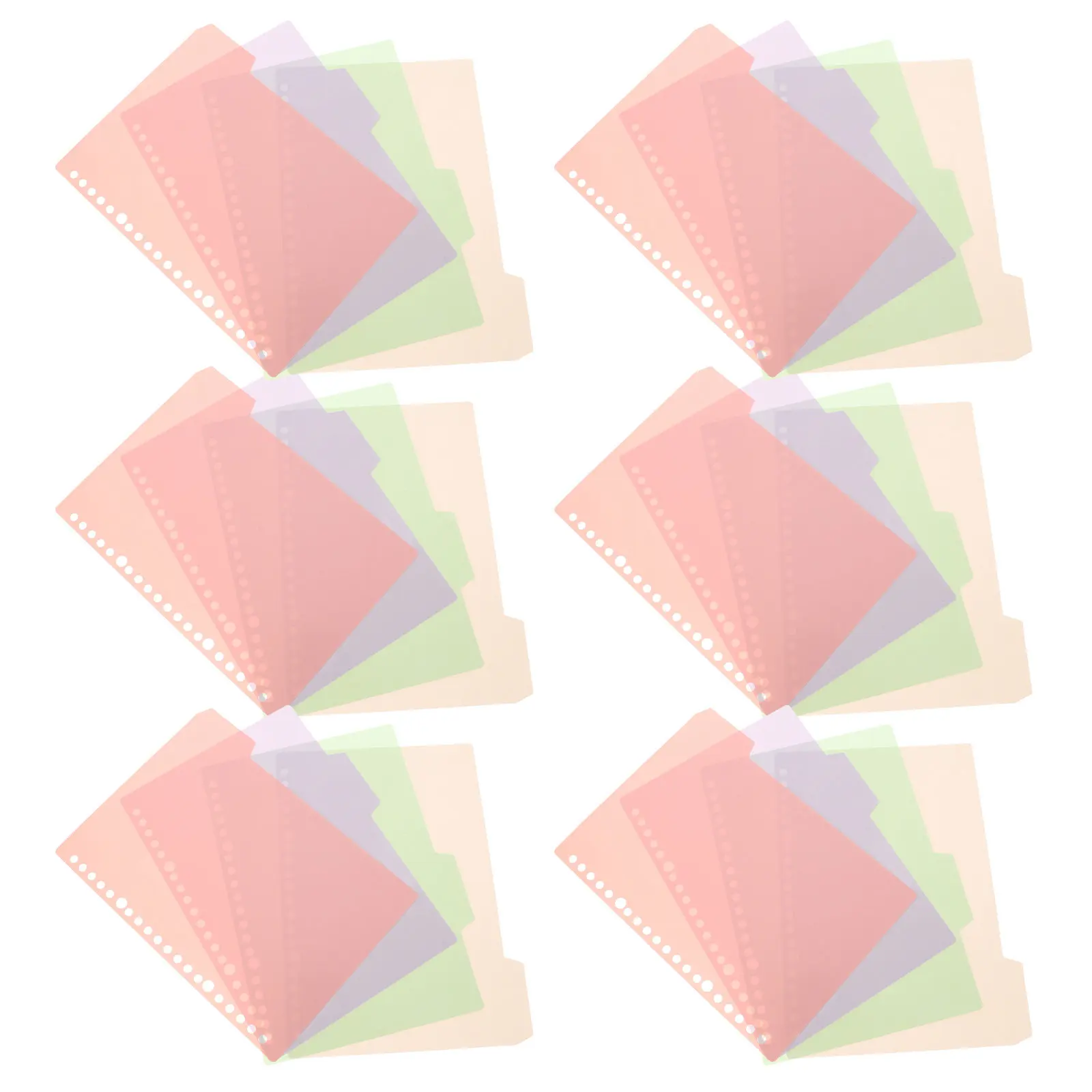 

6Sets Plastic Binder Dividers with Colored Tabs PP Divider Pages for Lever Arch Files Home Study Office Use Tabbed File